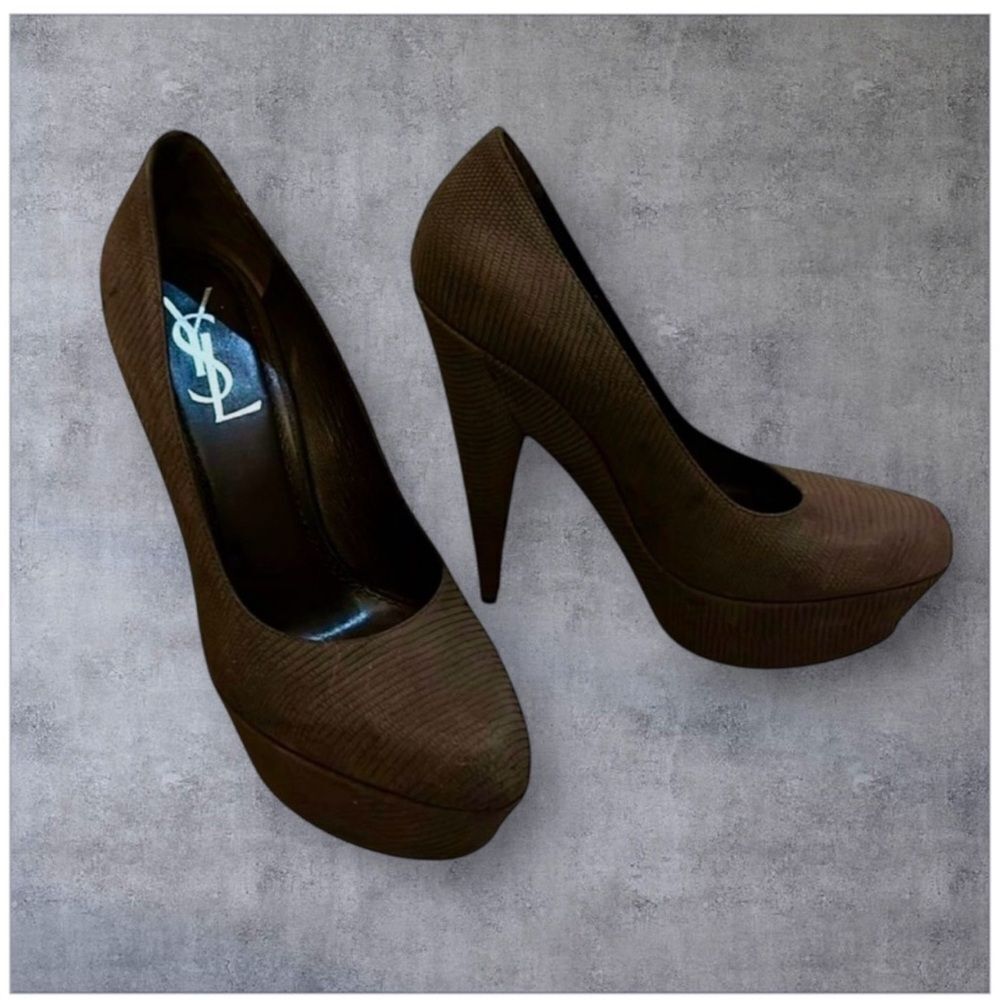 Yves Saint Laurent Dark Brown Stiletto Heels